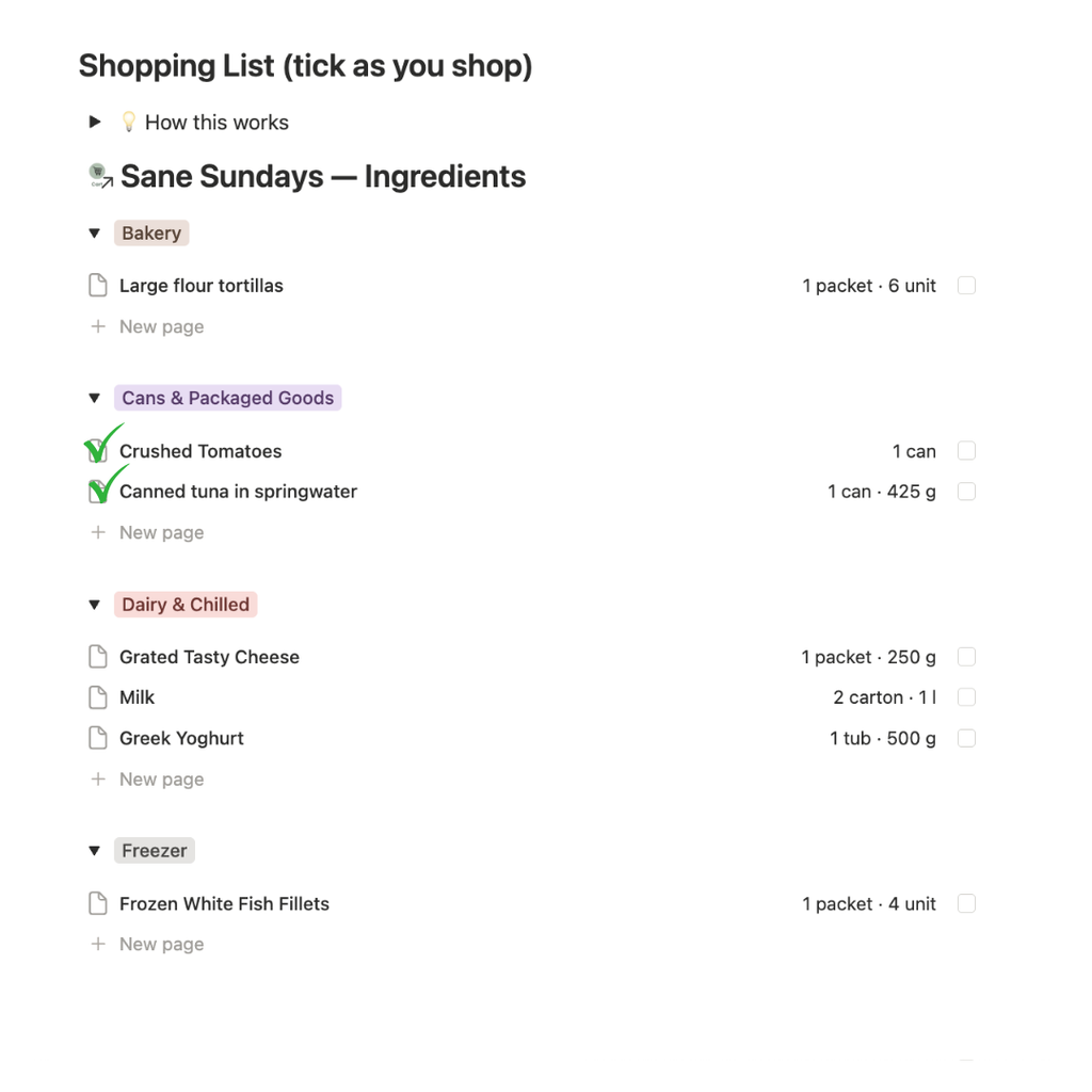Weekly Meal Planner & Automatic Shopping List